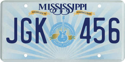 MS license plate JGK456