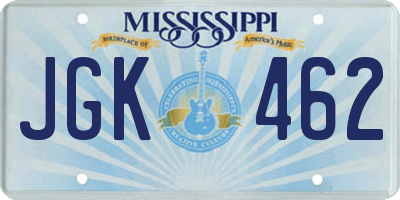 MS license plate JGK462