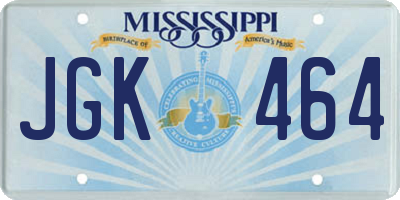 MS license plate JGK464