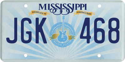 MS license plate JGK468