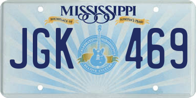 MS license plate JGK469