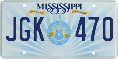 MS license plate JGK470