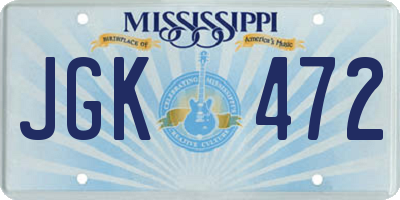 MS license plate JGK472