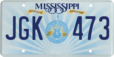 MS license plate JGK473