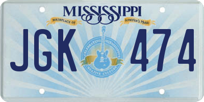 MS license plate JGK474