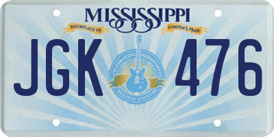 MS license plate JGK476