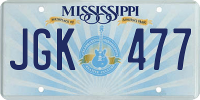 MS license plate JGK477