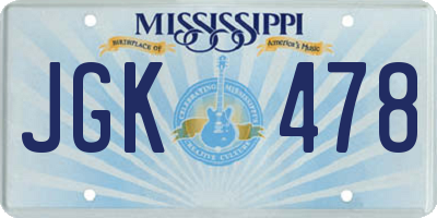 MS license plate JGK478