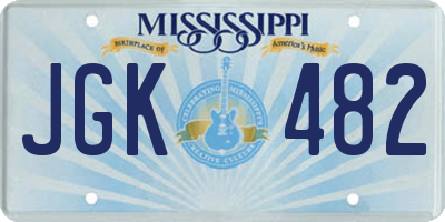 MS license plate JGK482