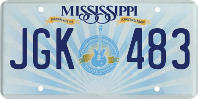 MS license plate JGK483