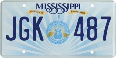 MS license plate JGK487