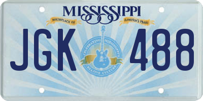 MS license plate JGK488