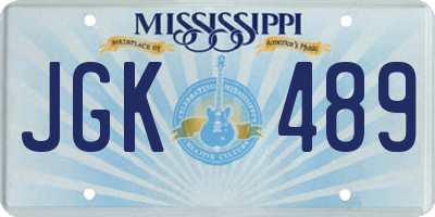 MS license plate JGK489