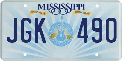 MS license plate JGK490