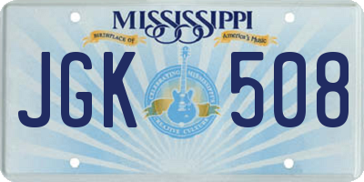 MS license plate JGK508