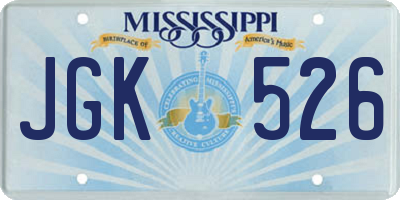 MS license plate JGK526