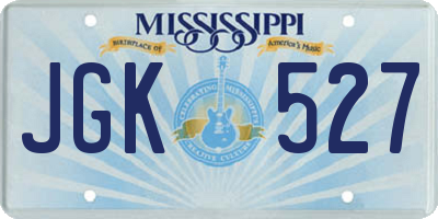 MS license plate JGK527