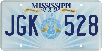 MS license plate JGK528