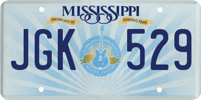 MS license plate JGK529