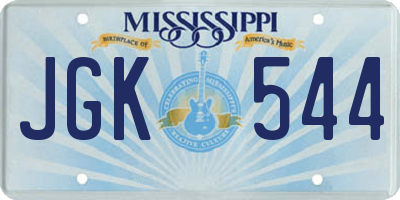 MS license plate JGK544