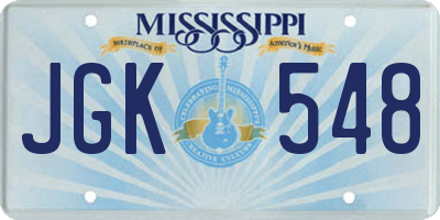 MS license plate JGK548