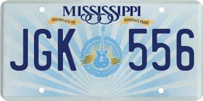 MS license plate JGK556