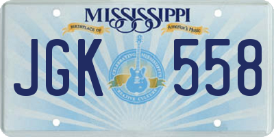 MS license plate JGK558