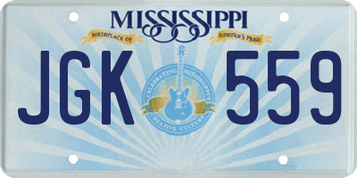MS license plate JGK559
