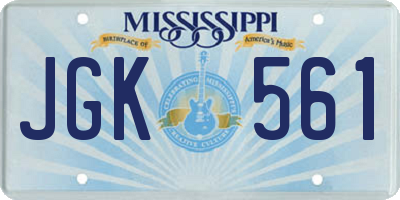 MS license plate JGK561