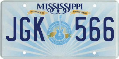 MS license plate JGK566