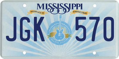 MS license plate JGK570