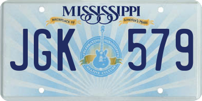 MS license plate JGK579