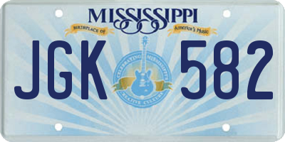 MS license plate JGK582