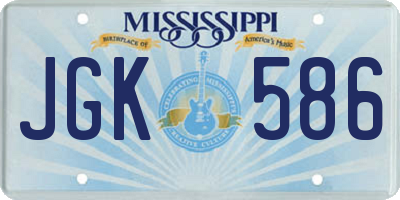 MS license plate JGK586
