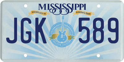MS license plate JGK589