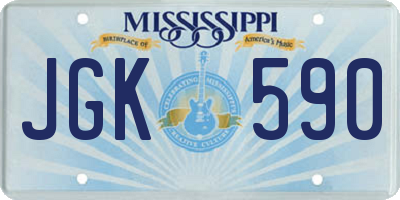 MS license plate JGK590