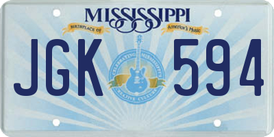MS license plate JGK594