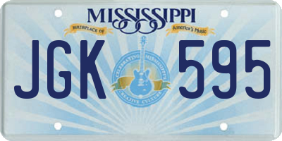 MS license plate JGK595