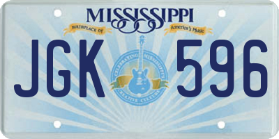 MS license plate JGK596