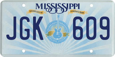 MS license plate JGK609