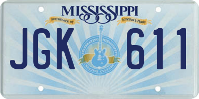 MS license plate JGK611