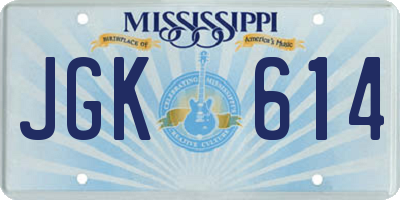 MS license plate JGK614