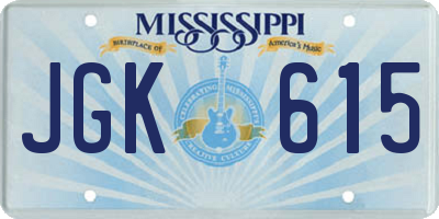 MS license plate JGK615