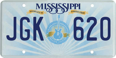 MS license plate JGK620