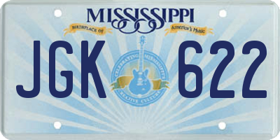 MS license plate JGK622