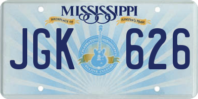 MS license plate JGK626