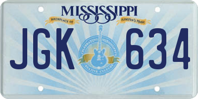 MS license plate JGK634