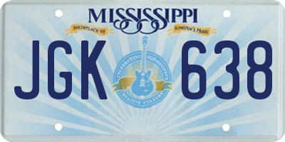 MS license plate JGK638