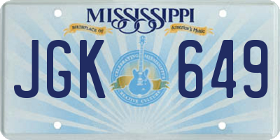 MS license plate JGK649