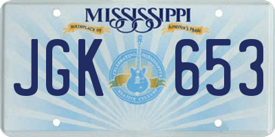 MS license plate JGK653